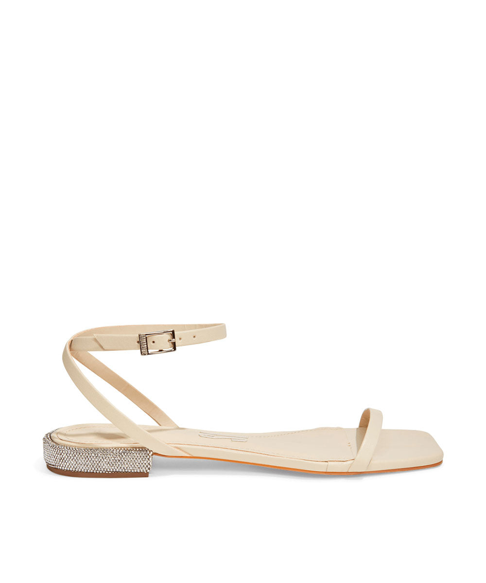 Rasteira Santa Lolla Off White Saltinho Strass