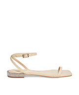 Rasteira Santa Lolla Off White Saltinho Strass