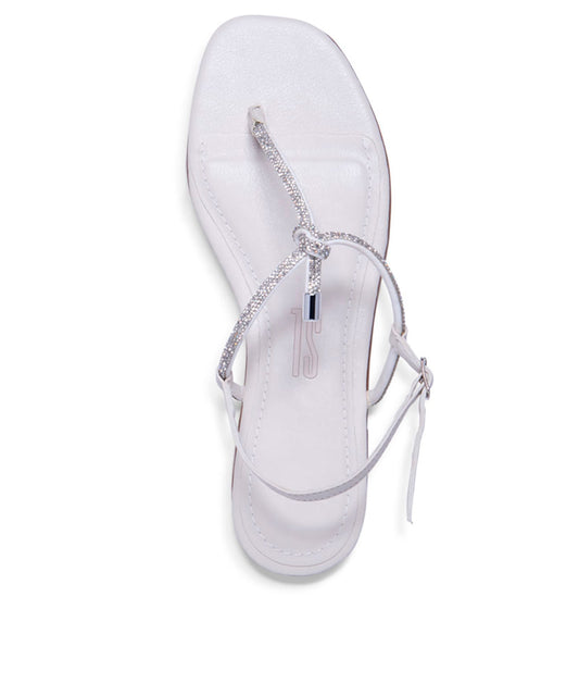 Rasteira Santa Lolla Off White Strass Nó