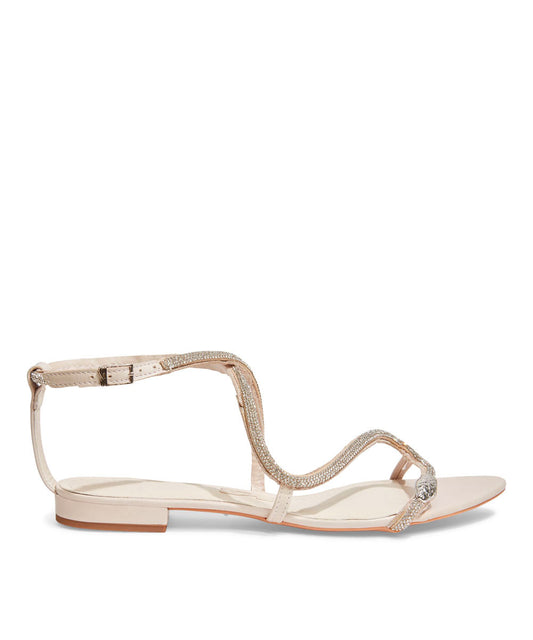 Rasteira Santa Lolla Off White Tiras Strass