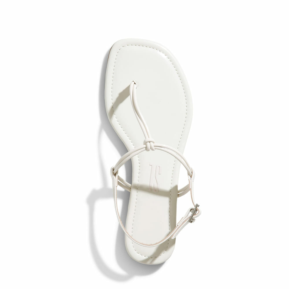 Rasteira Santa Lolla Off White Verniz