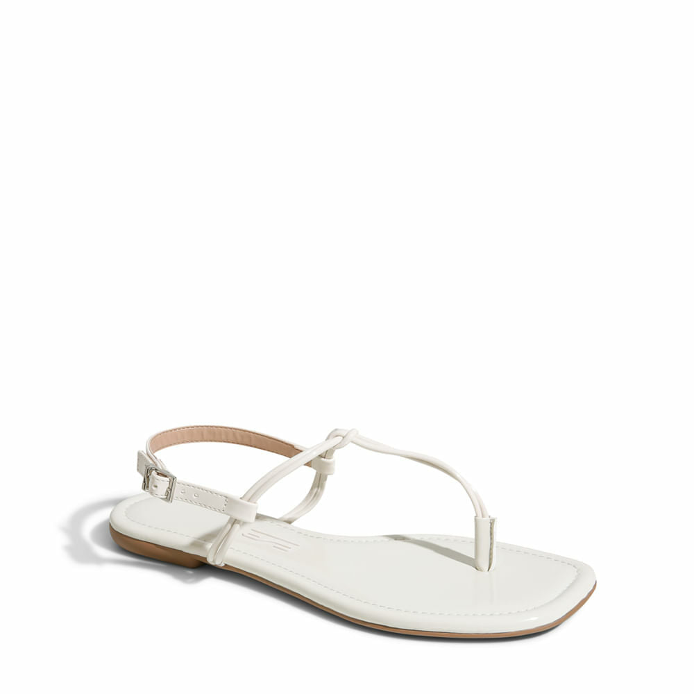 Rasteira Santa Lolla Off White Verniz