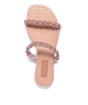 Rasteira Santa Lolla Palha Tiras Strass Dourado