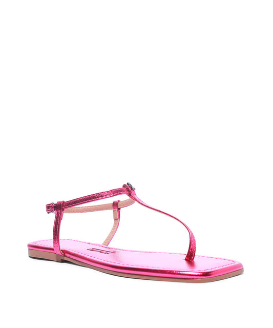 Rasteira Santa Lolla Pink Cristal Bico Quadrado