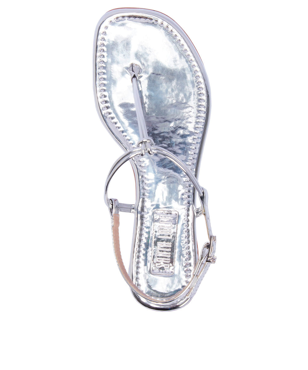 Rasteira Santa Lolla Prata Metalizado