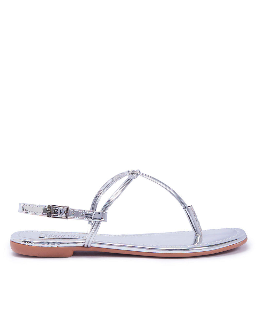 Rasteira Santa Lolla Prata Metalizado