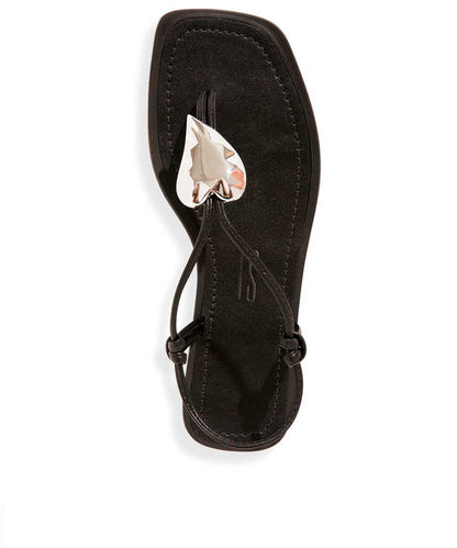 Rasteira Santa Lolla Preta Coração