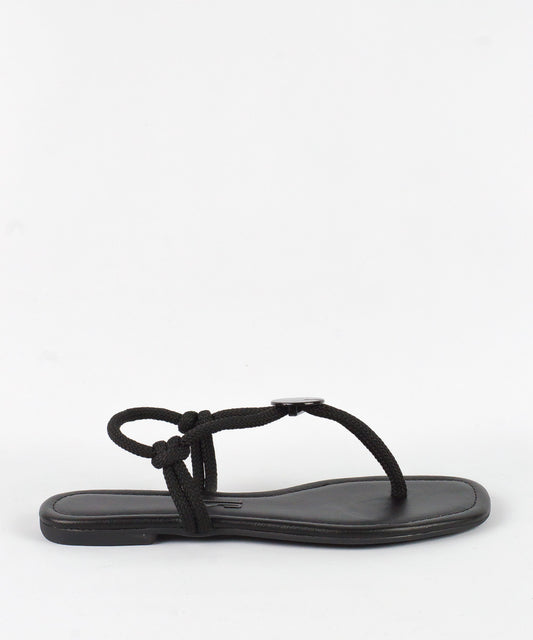 Rasteira Santa Lolla Preta Cordão Thong