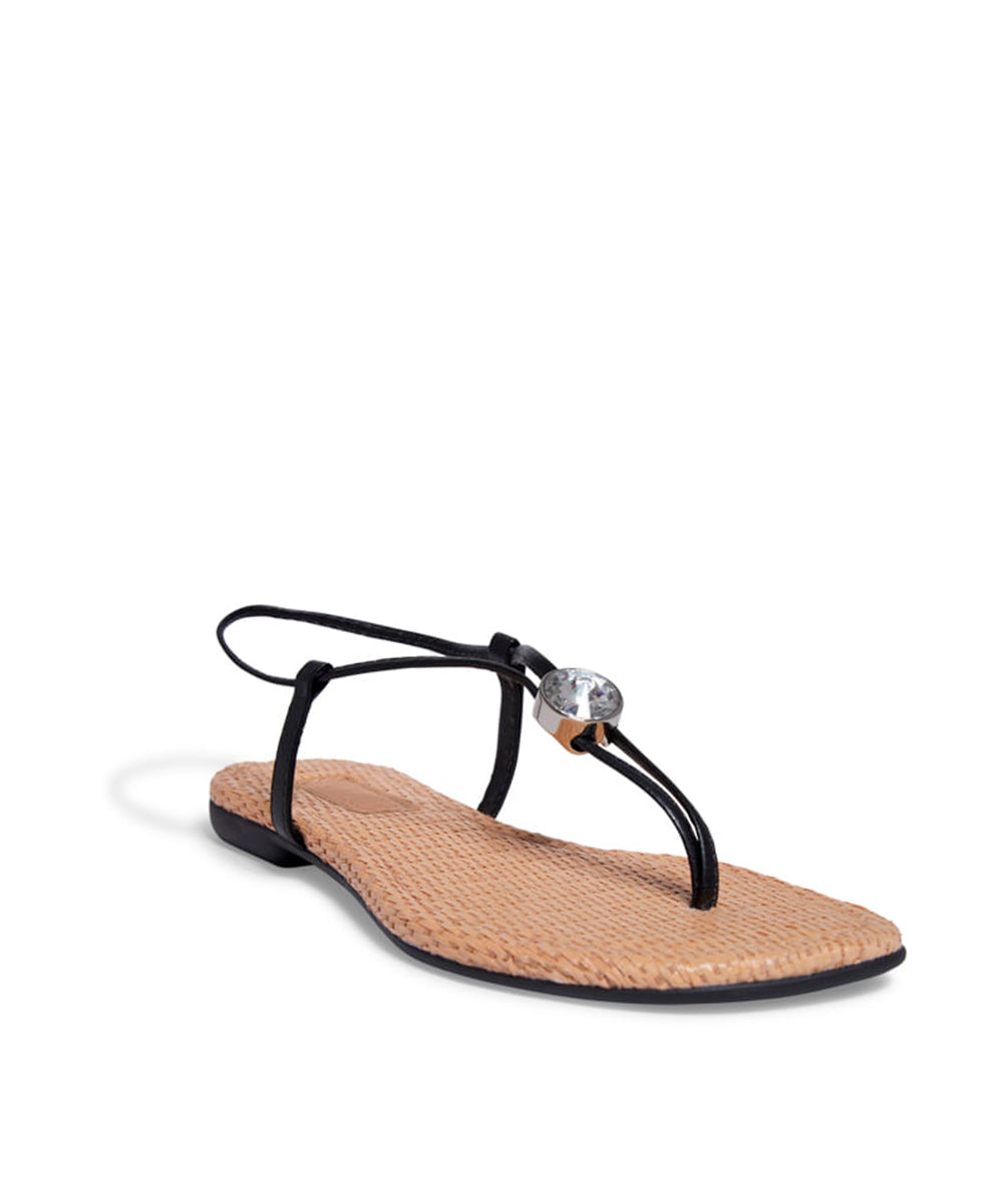 Rasteira Santa Lolla Preta Palha