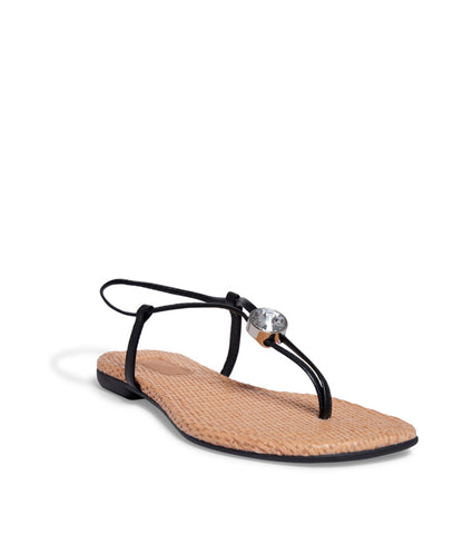 Rasteira Santa Lolla Preta Palha