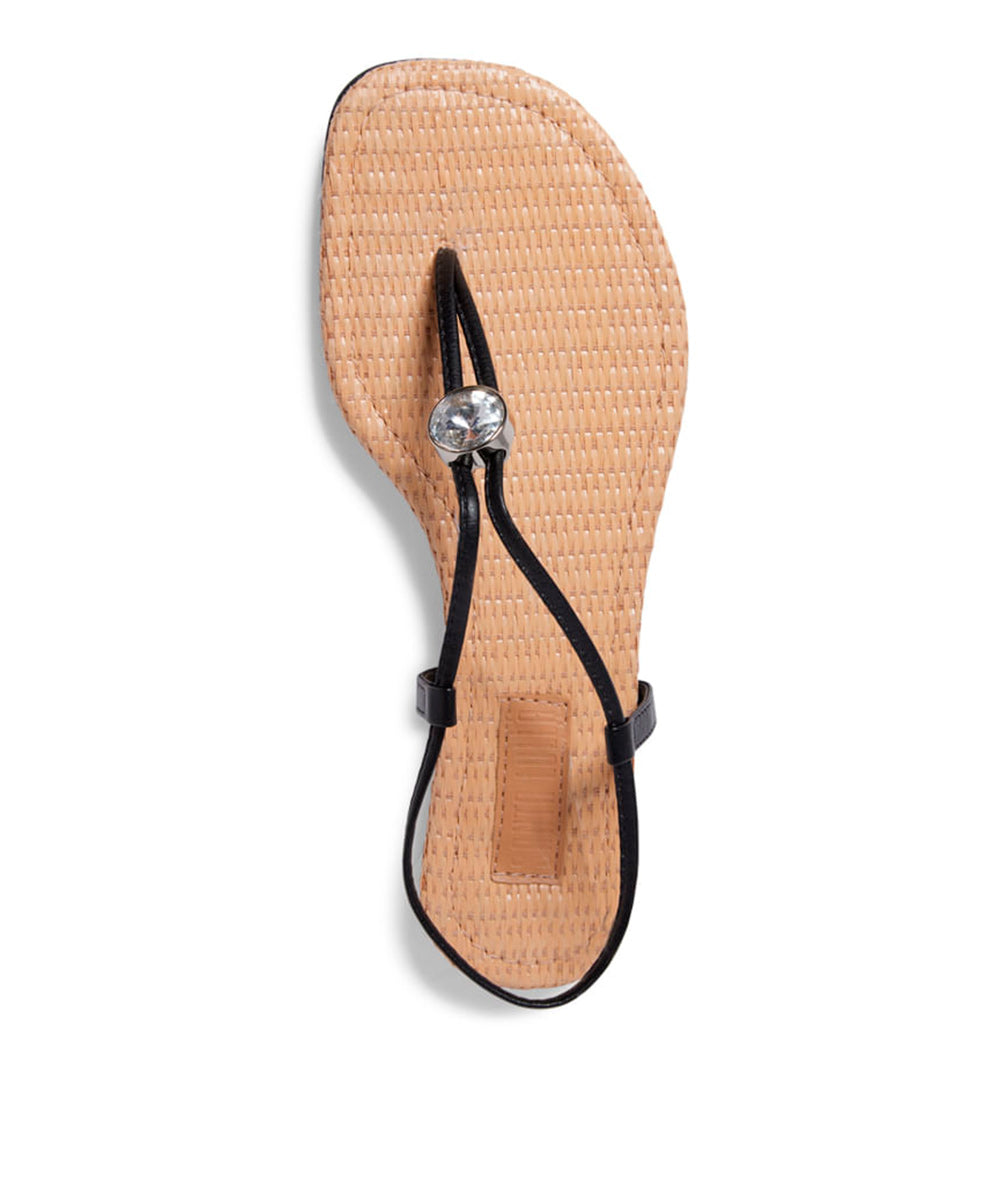 Rasteira Santa Lolla Preta Palha