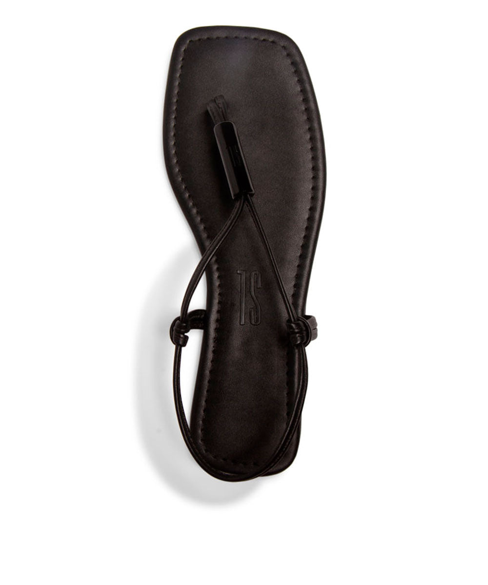 Rasteira Santa Lolla Preta Placa Bico Quadrado