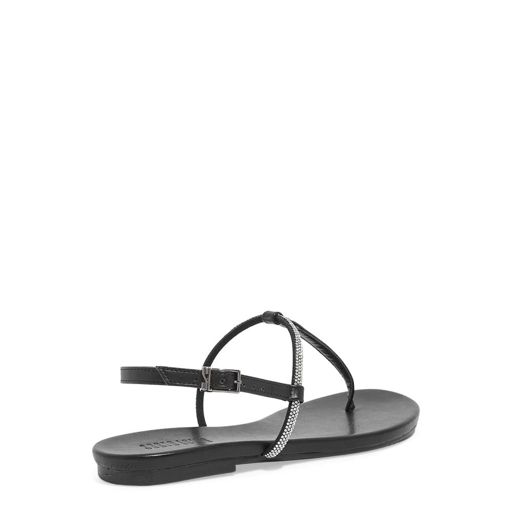 Rasteira Santa Lolla Preta Strass