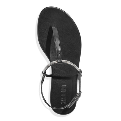 Rasteira Santa Lolla Preta Strass