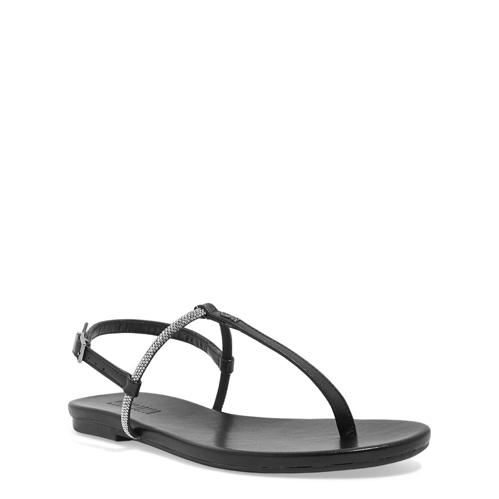 Rasteira Santa Lolla Preta Strass - Main Image