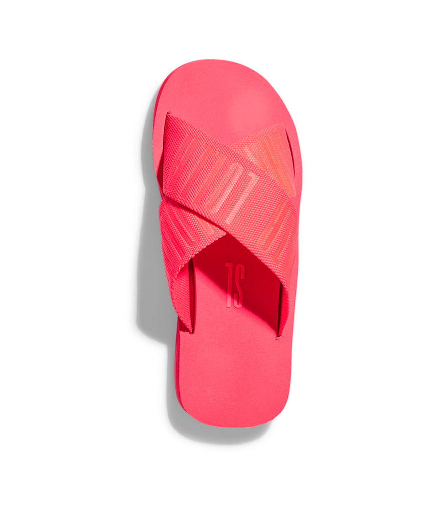 Rasteira Santa Lolla Rosa Intenso Faixa Transpassada Gorgurão