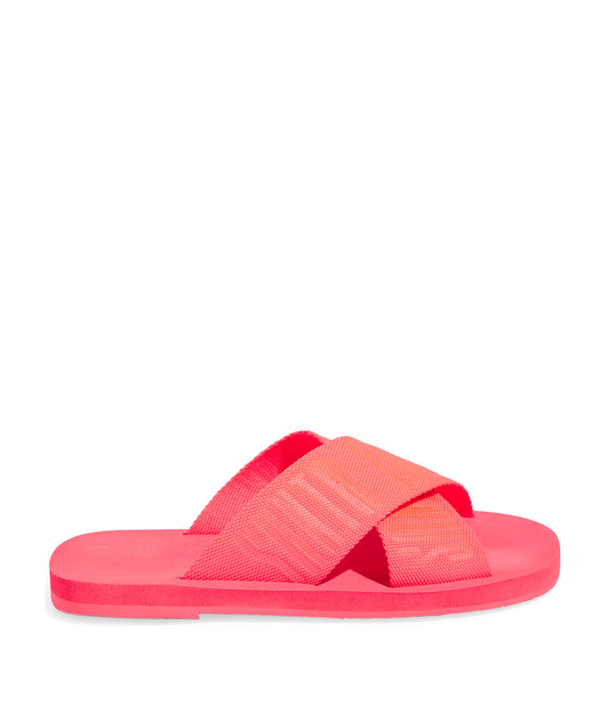 Rasteira Santa Lolla Rosa Intenso Faixa Transpassada Gorgurão