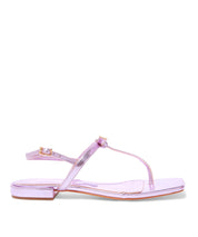 Rasteira Santa Lolla Rosa Metalcolor Crinkle