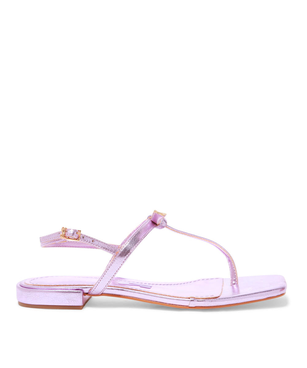 Rasteira Santa Lolla Rosa Metalcolor Crinkle