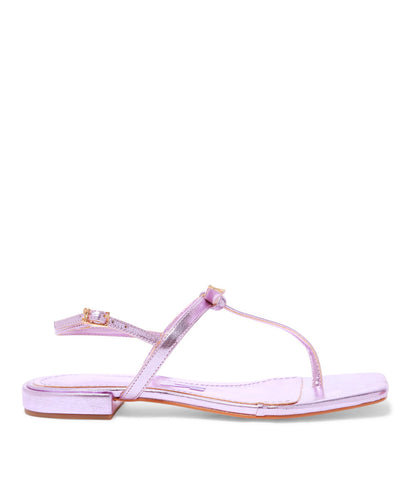 Rasteira Santa Lolla Rosa Metalcolor Crinkle