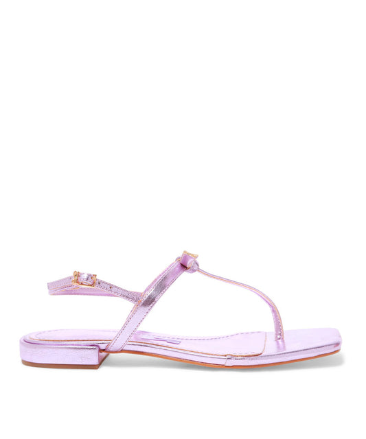 Rasteira Santa Lolla Rosa Metalcolor Crinkle