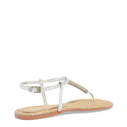Rasteira Santa Lolla Strass Metalizada Prata
