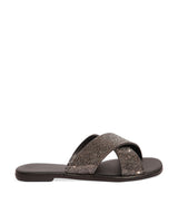 Rasteira Santa Lolla Strass Preto Jet Hematite