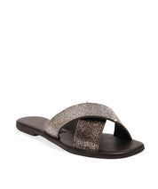Rasteira Santa Lolla Strass Preto Jet Hematite
