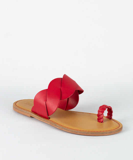 Rasteira Santa Lolla Vermelha Transpassada