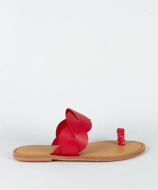 Rasteira Santa Lolla Vermelha Transpassada