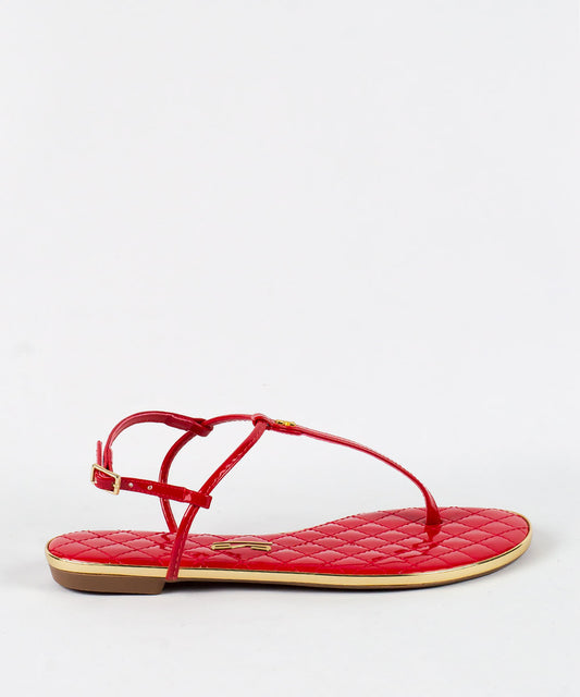 Rasteira Santa Lolla Vermelha Verniz