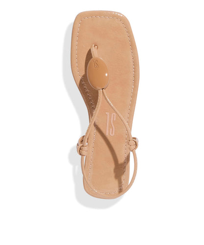 Rasteira Santa Lolla Verniz Bico Quadrado Bege