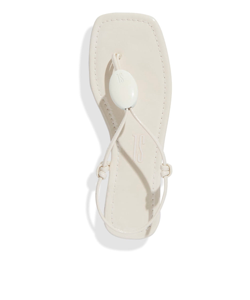 Rasteira Santa Lolla Verniz Bico Quadrado Off White
