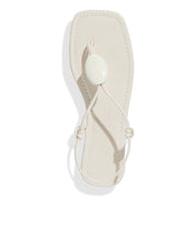 Rasteira Santa Lolla Verniz Bico Quadrado Off White