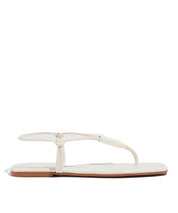 Rasteira Santa Lolla Verniz Bico Quadrado Off White