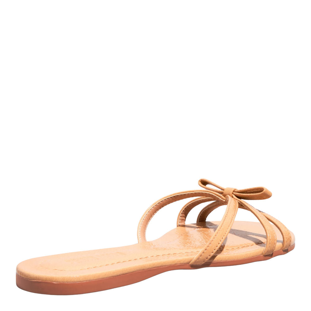 Rasteirinha Bege Santa Lolla Verniz Laço