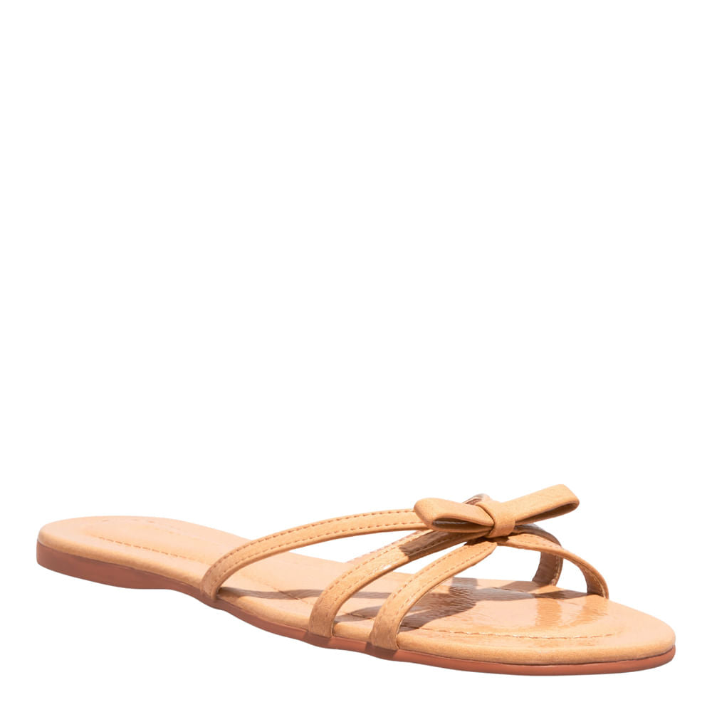 Rasteirinha Bege Santa Lolla Verniz Laço