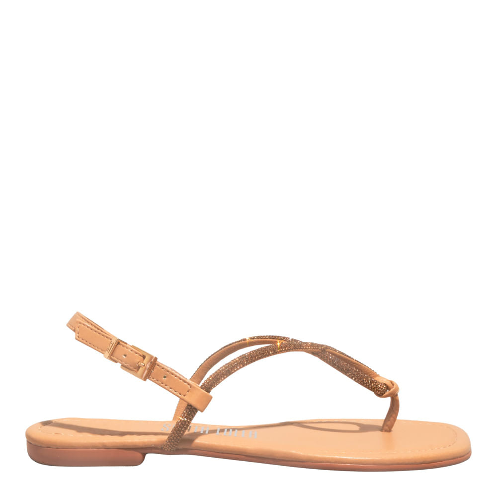 Rasteirinha Bege Strass Santa Lolla