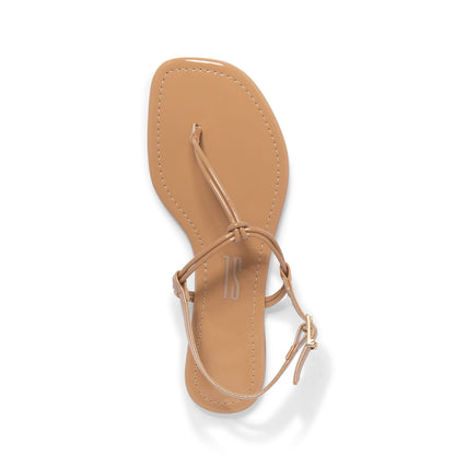 Rasteirinha Bege Verniz Santa Lolla Tiras Nó