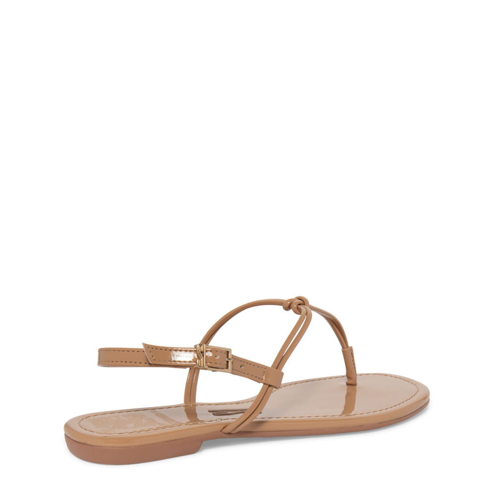 Rasteirinha Bege Verniz Santa Lolla Tiras Nó