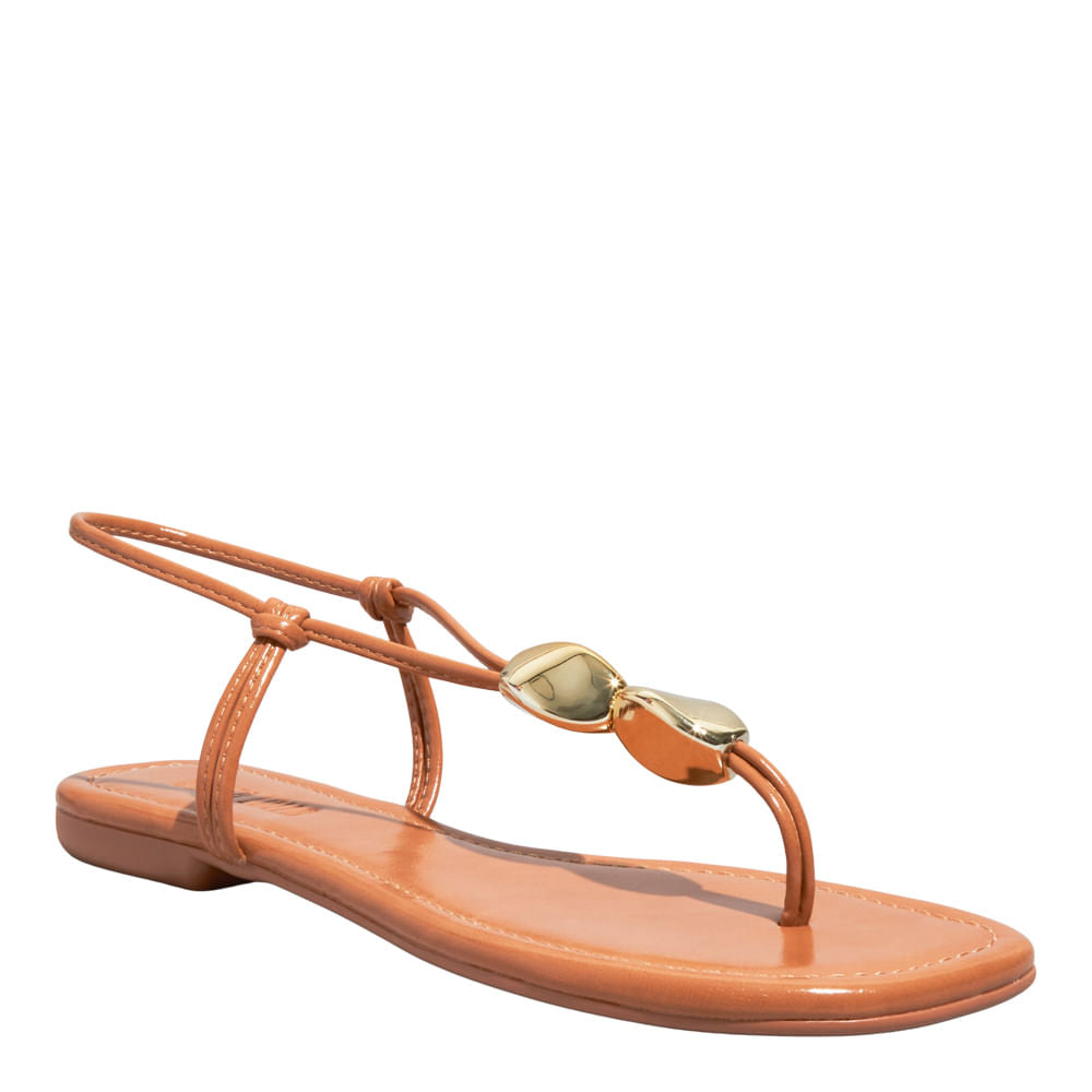 Rasteirinha Caramelo Santa Lolla Esferas Douradas