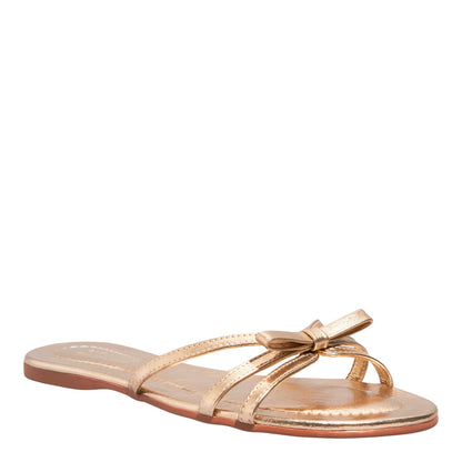 Rasteirinha Dourada Metalizada Santa Lolla Laço