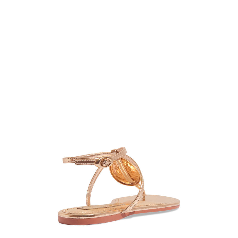 Rasteirinha Dourada Santa Lolla Aplique Metálico