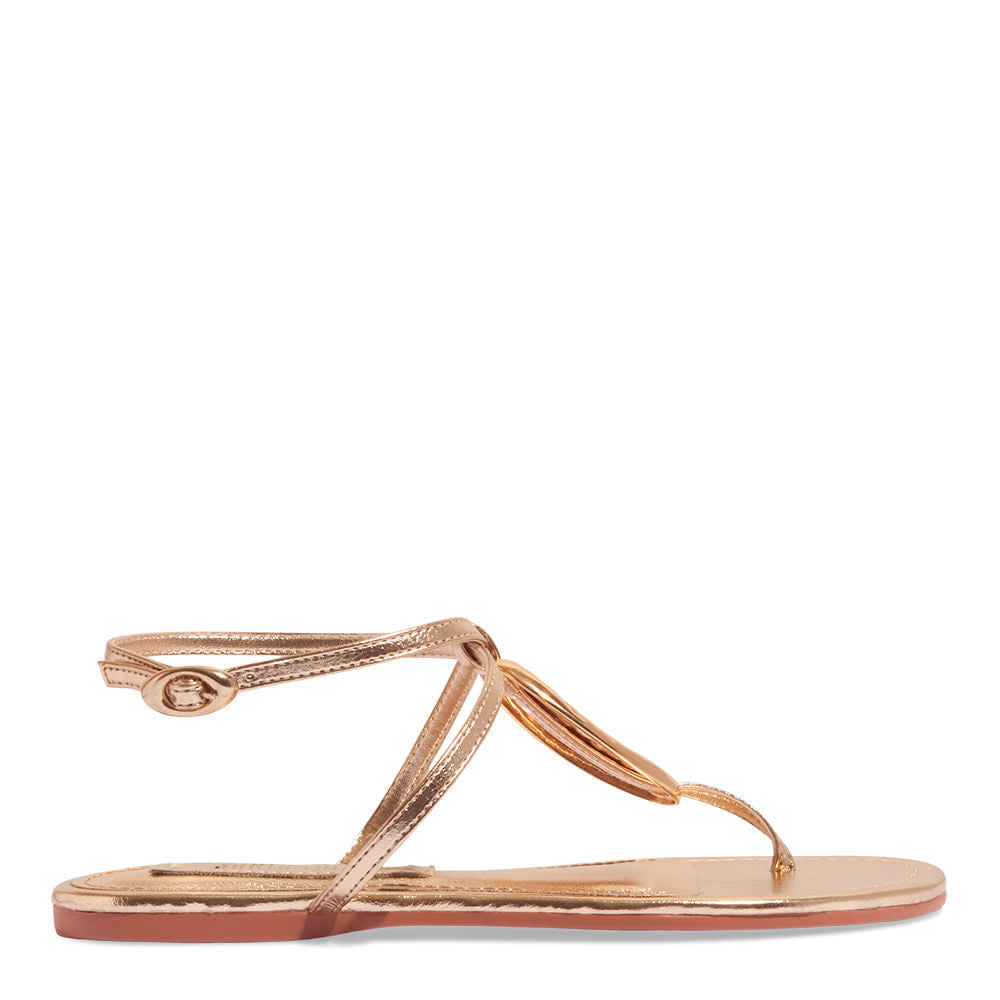 Rasteirinha Dourada Santa Lolla Aplique Metálico