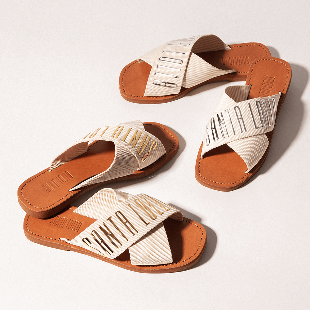 Rasteirinha Gorgurão Santa Lolla Off White 