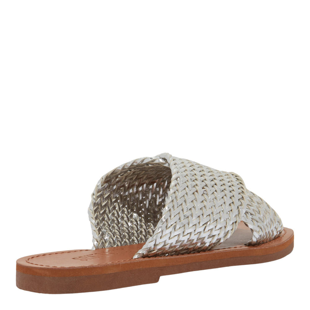 Rasteirinha Gorgurão Santa Lolla Shiny Prata