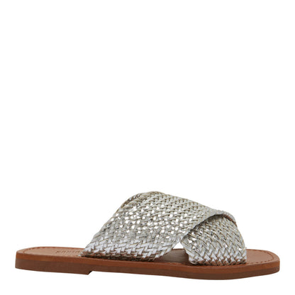 Rasteirinha Gorgurão Santa Lolla Shiny Prata