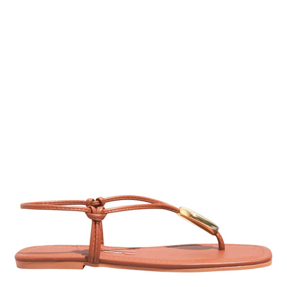 Rasteirinha Napa Santa Lolla Caramelo Bico Quadrado