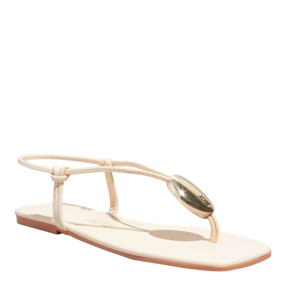 Rasteirinha Napa Santa Lolla Off White Bico Quadrado