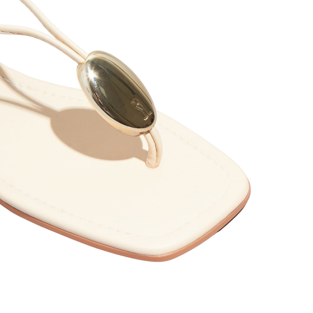 Rasteirinha Napa Santa Lolla Off White Bico Quadrado